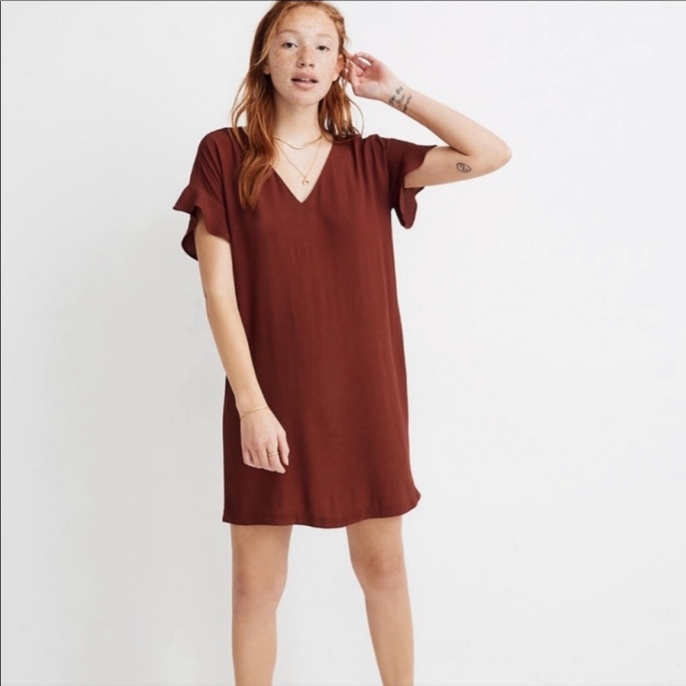 NWT Madewell Ruffle Sleeve Shift Dress